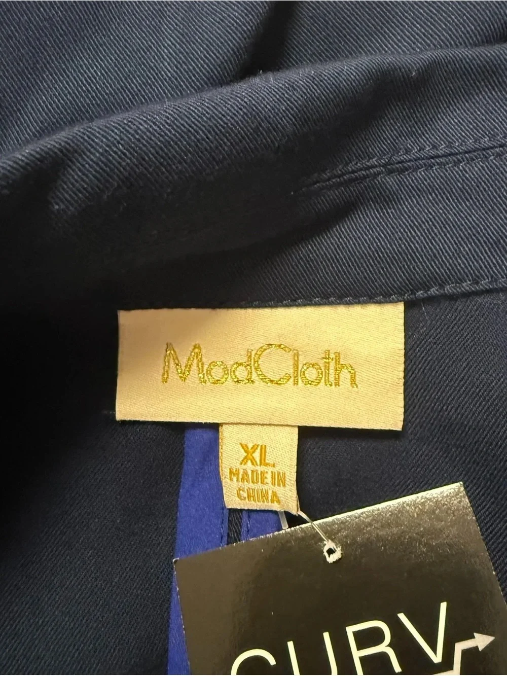 ModCloth Navy Blue Wrap Blazer - NWOT - Size XL